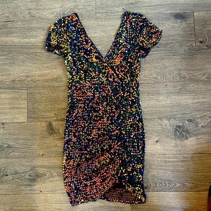 Multicolor Sequin Dress by Soieblu size small zip up back